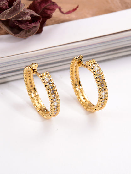 1 Pair Ig Style Simple Style Circle Plating Inlay Copper Zircon 18k Gold Plated Earrings