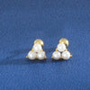 1 Pair Simple Style Geometric Plating Inlay Sterling Silver Artificial Pearls Ear Studs