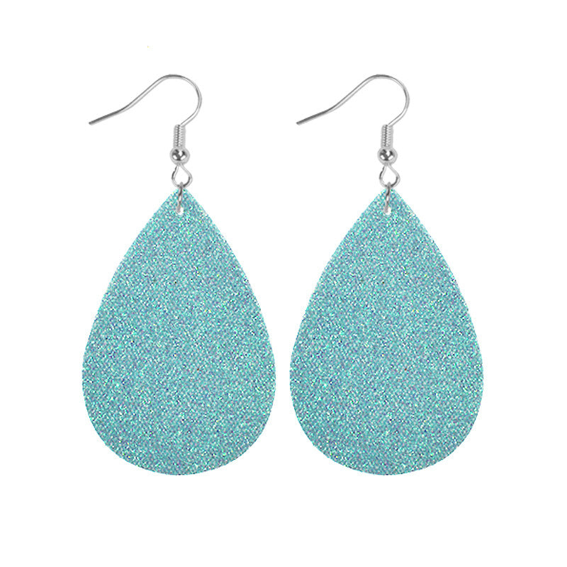 1 Pair Simple Style Geometric Water Droplets Pu Leather Drop Earrings