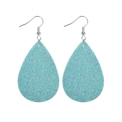 1 Pair Simple Style Geometric Water Droplets Pu Leather Drop Earrings