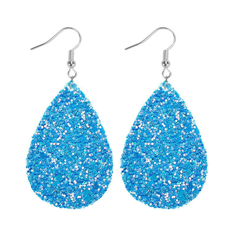 1 Pair Simple Style Geometric Water Droplets Pu Leather Drop Earrings