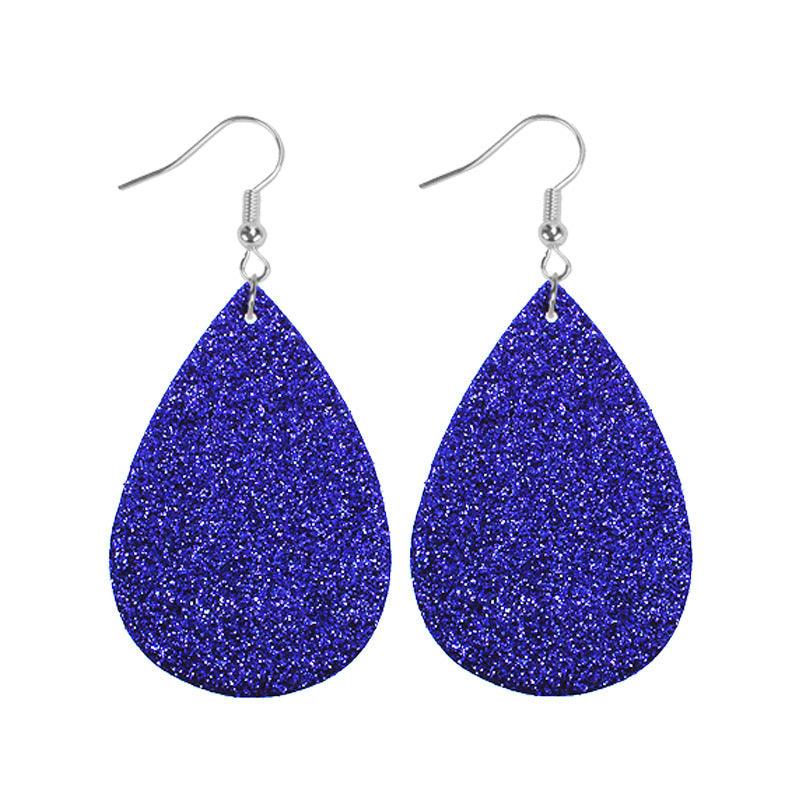 1 Pair Simple Style Geometric Water Droplets Pu Leather Drop Earrings