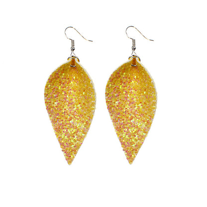 1 Pair Simple Style Geometric Water Droplets Pu Leather Drop Earrings