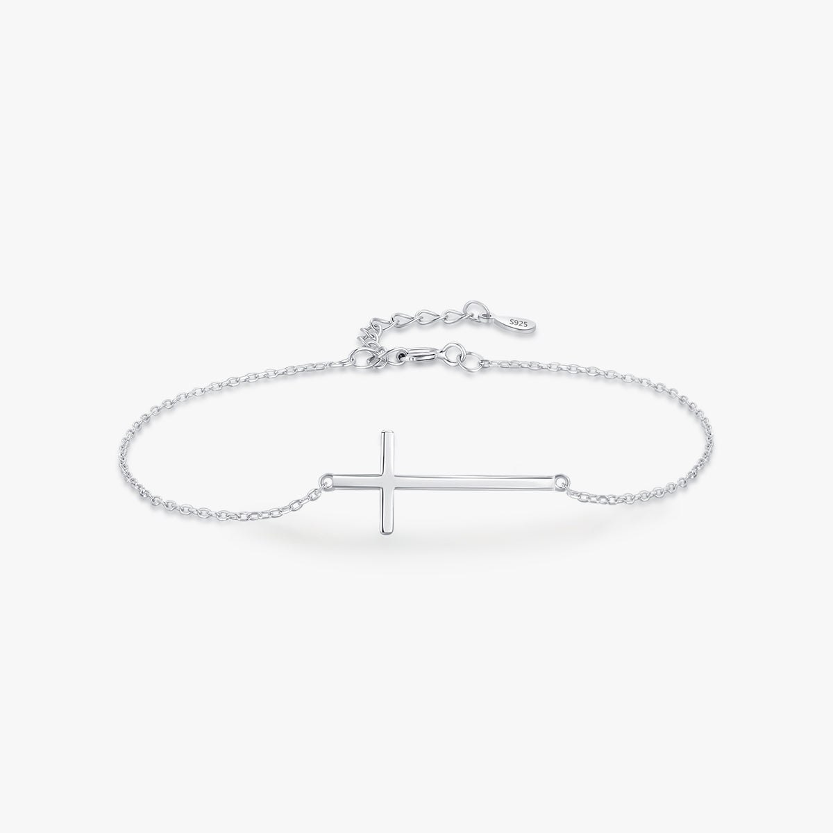 Simple Style Classic Style Cross Sterling Silver Plating Rhodium Plated Bracelets