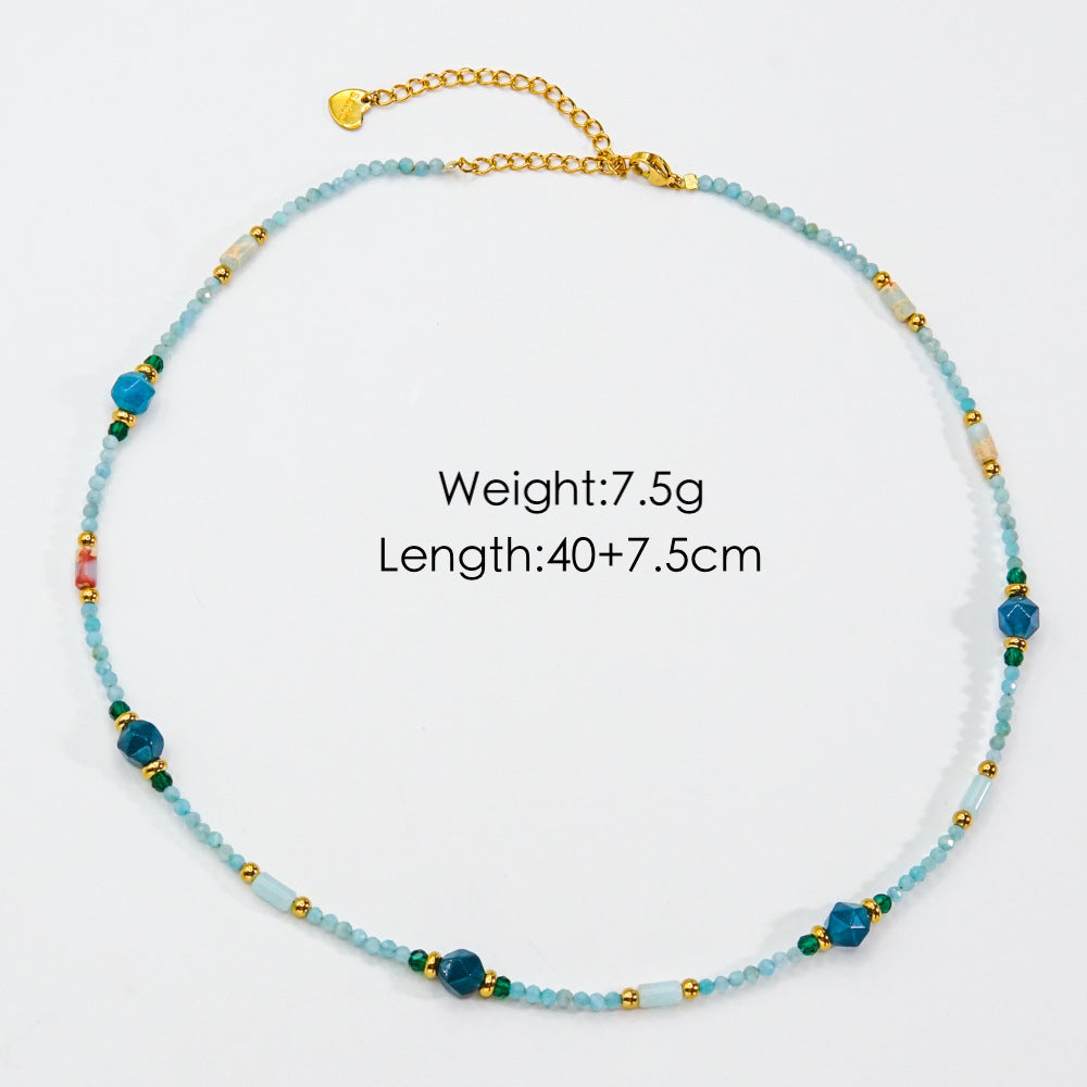 Casual Simple Style Multicolor Natural Stone Freshwater Pearl Shell Beaded Handmade Plating Necklace