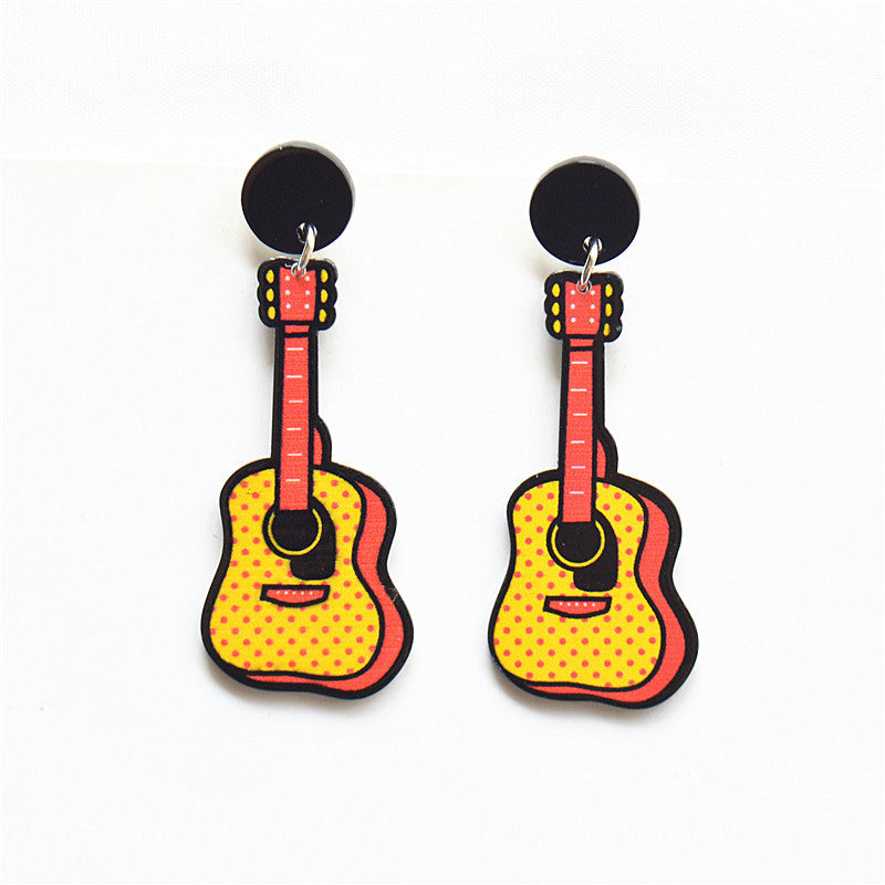 Fashion Guitar Arylic Women's Drop Earrings 1 Pair