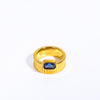 Retro Square Stainless Steel 18k Gold Plated Zircon Rings In Bulk