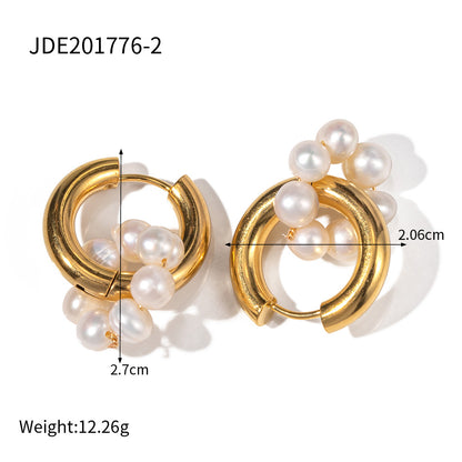 Plating Stainless Steel No Inlaid Gold Plated Earrings