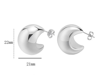 1 Pair Simple Style Solid Color Plating Stainless Steel 18k Gold Plated Ear Studs