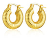 1 Pair Simple Style Round Plating Stainless Steel 18k Gold Plated Hoop Earrings