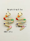 1 Pair Exaggerated Funny Snake Polishing Enamel Plating Stainless Steel Gold Plated Ear Studs