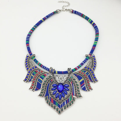 Ethnic Style Bohemian Geometric Alloy Plating Inlay Rhinestones Women's Necklace