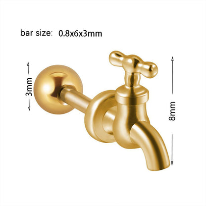 1 Piece Novelty Simple Style Faucet Plating Stainless Steel Ear Studs