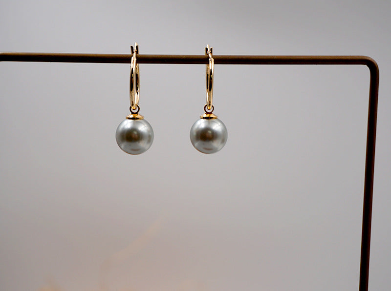 Elegant Simple Style Geometric Imitation Pearl Titanium Steel Copper Plating Earrings Necklace