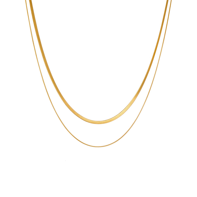 Casual Simple Style Solid Color Titanium Steel Plating Layered Necklaces