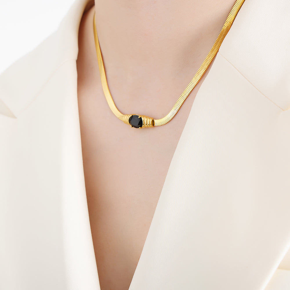 Elegant Luxurious Geometric Titanium Steel Plating 18k Gold Plated Bracelets Necklace