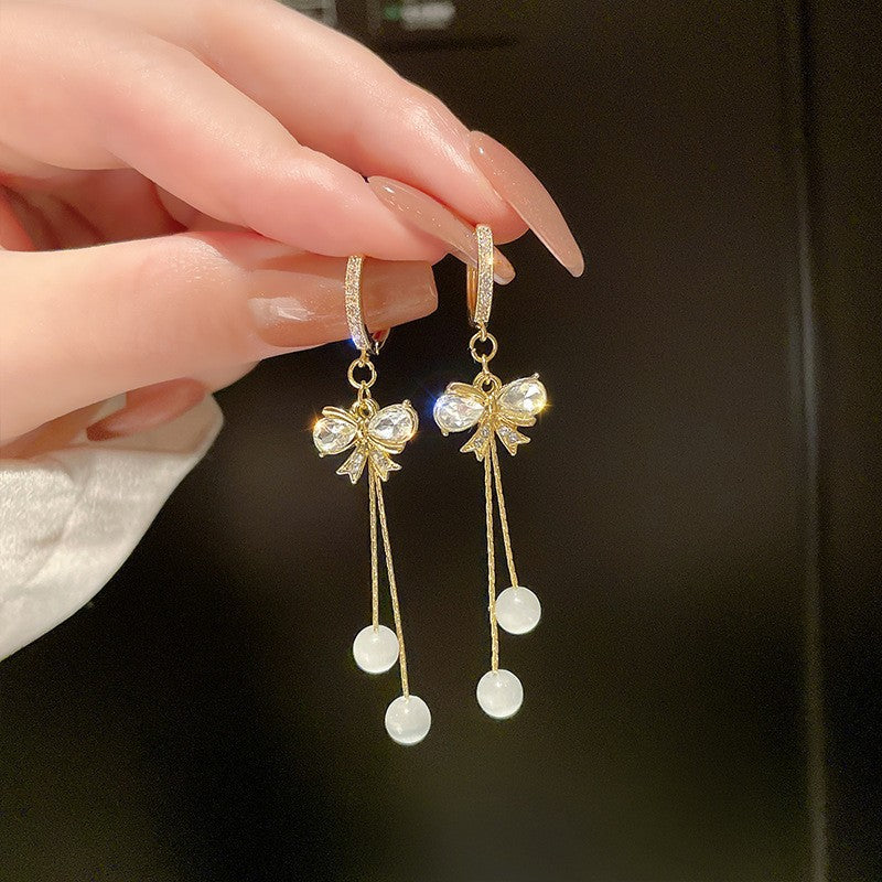 1 Pair Elegant Geometric Plating Inlay Alloy Artificial Pearls Rhinestones Earrings