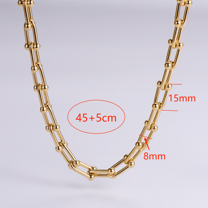 Retro Vacation Solid Color Stainless Steel Plating 18k Gold Plated Bracelets Necklace