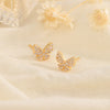 1 Pair Elegant Butterfly Inlay Copper Zircon Ear Studs