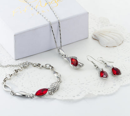 Elegant Geometric Alloy Inlay Rhinestones Women's Bracelets Earrings Necklace