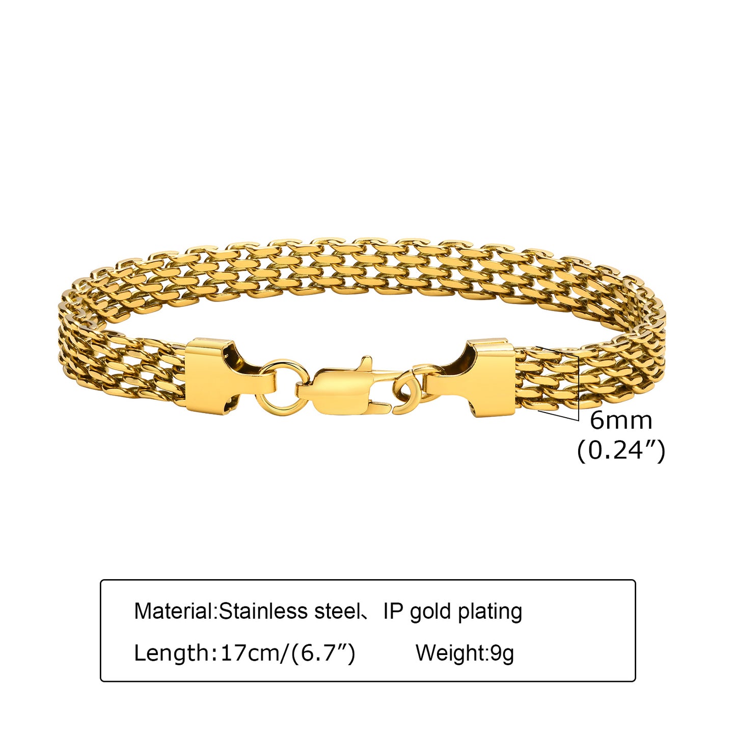 Ig Style Solid Color Stainless Steel Plating Inlay Zircon 18k Gold Plated Bracelets