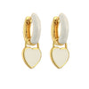 1 Pair Elegant Heart Shape Enamel Inlay Copper Artificial Diamond Drop Earrings