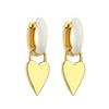 1 Pair Elegant Heart Shape Enamel Inlay Copper Artificial Diamond Drop Earrings