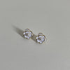 1 Pair Elegant Sweet Leaf Heart Shape Flower Inlay Alloy Artificial Pearls Opal Zircon Earrings