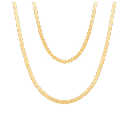 Retro Solid Color Iron Copper Gold Plated Layered Necklaces In Bulk