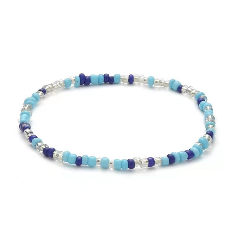 Bohemian Colorful Solid Color Seed Bead Beaded Women's Anklet