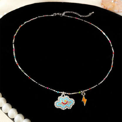 Casual Heart Shape Alloy Beaded Plating Inlay Resin Women's Layered Necklaces