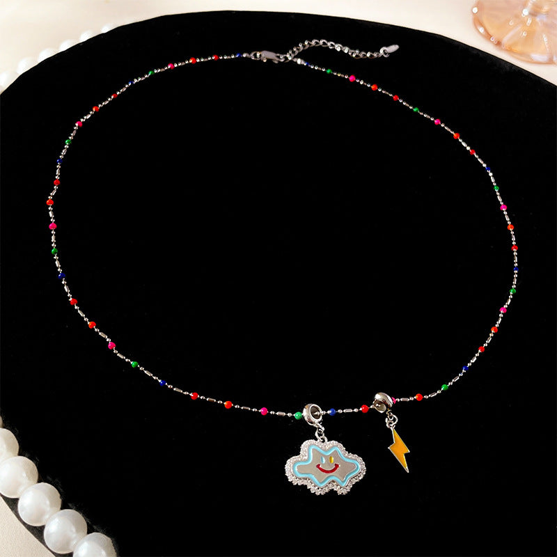 Casual Heart Shape Alloy Beaded Plating Inlay Resin Women's Layered Necklaces