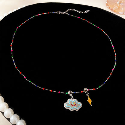 Casual Heart Shape Alloy Beaded Plating Inlay Resin Women's Layered Necklaces