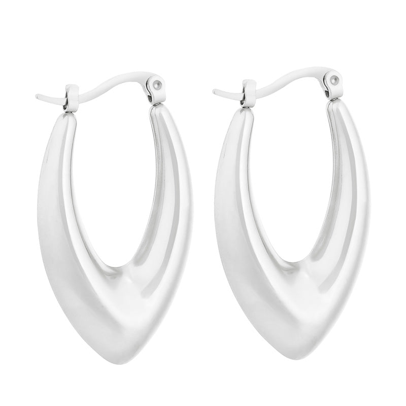 1 Pair Modern Style Simple Style Solid Color Plating Stainless Steel 18k Gold Plated Earrings