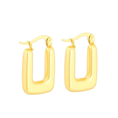 1 Pair Modern Style Simple Style Solid Color Plating Stainless Steel 18k Gold Plated Earrings