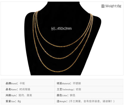 Korean Simple Stainless Chain Three-layer Chain Necklace Wholesale Gooddiy