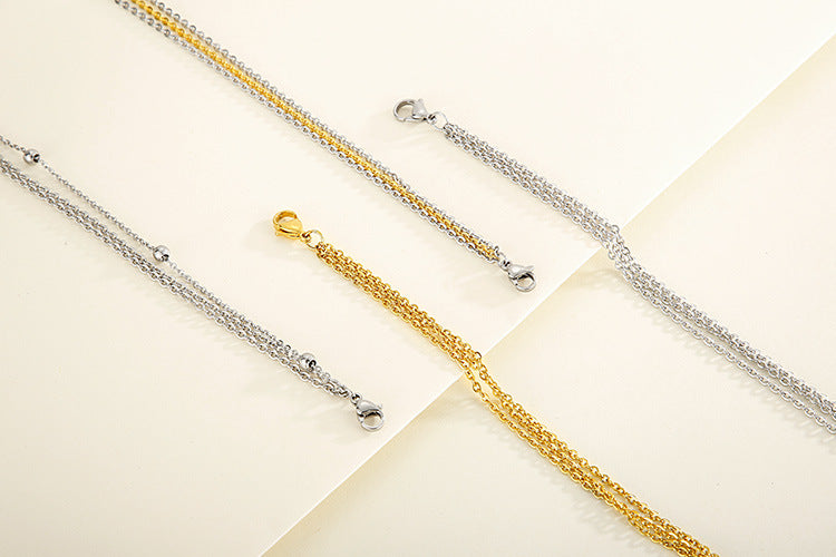 Korean Simple Stainless Chain Three-layer Chain Necklace Wholesale Gooddiy