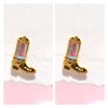 1 Pair Hip-hop Punk Hat Star Boots Plating Inlay Stainless Steel Zircon 18k Gold Plated Gold Plated Ear Studs