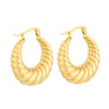 1 Pair Modern Style Solid Color Plating Stainless Steel 18k Gold Plated Earrings