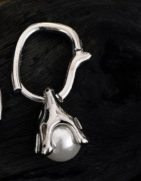 1 Piece Elegant Geometric Inlay Sterling Silver Pearl Drop Earrings