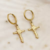 1 Pair Simple Style Animal Cross Airplane Plating Stainless Steel 14k Gold Plated Earrings