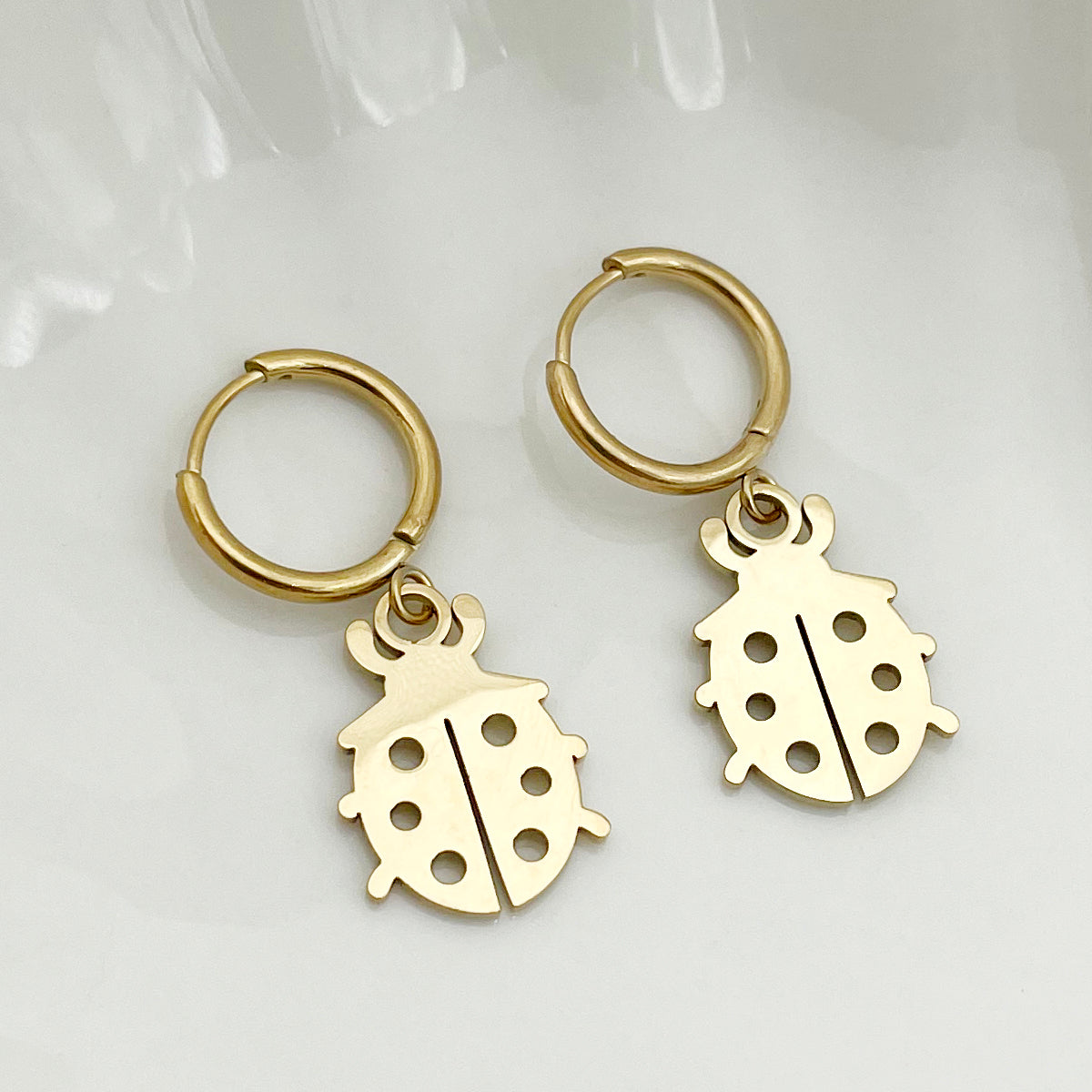 1 Pair Simple Style Animal Cross Airplane Plating Stainless Steel 14k Gold Plated Earrings