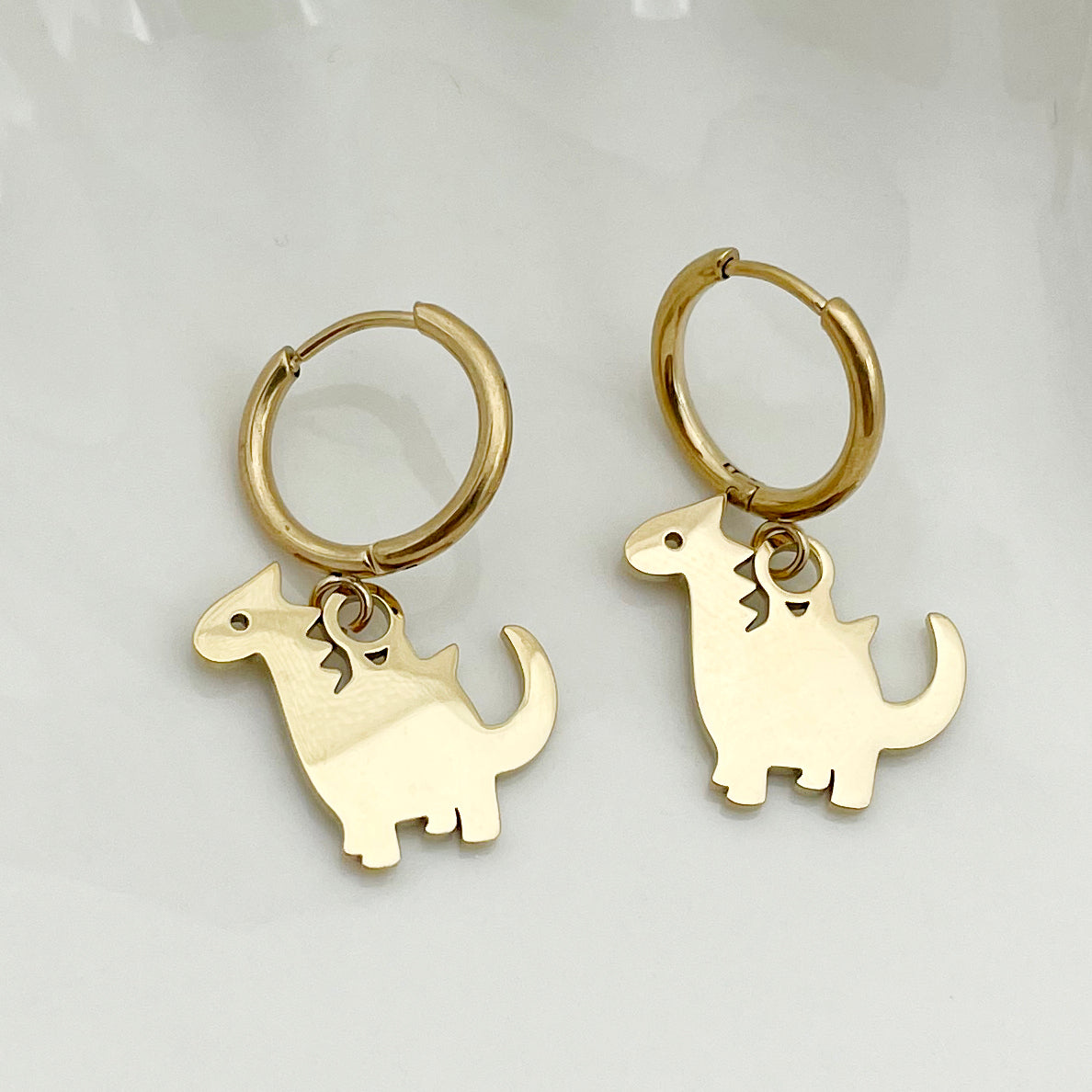 1 Pair Simple Style Animal Cross Airplane Plating Stainless Steel 14k Gold Plated Earrings