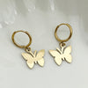 1 Pair Simple Style Animal Cross Airplane Plating Stainless Steel 14k Gold Plated Earrings