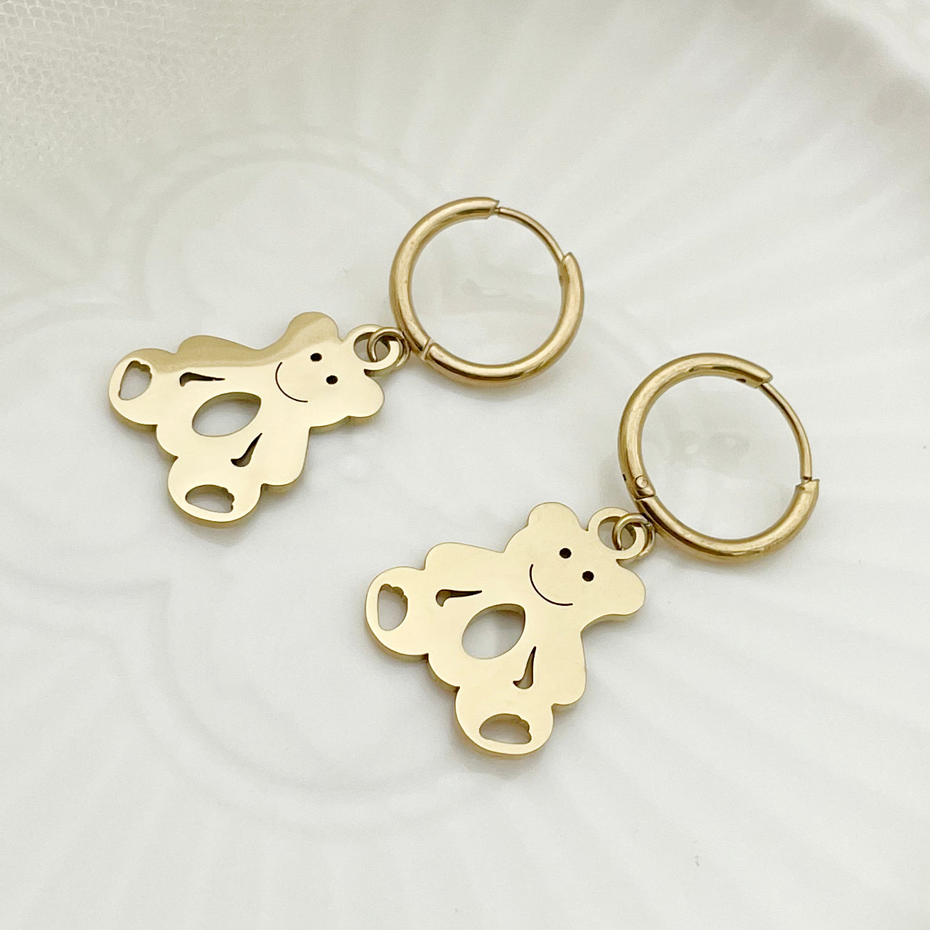 1 Pair Simple Style Animal Cross Airplane Plating Stainless Steel 14k Gold Plated Earrings