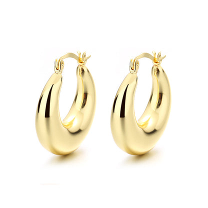 1 Pair Casual U Shape Copper Gold Plated Earrings