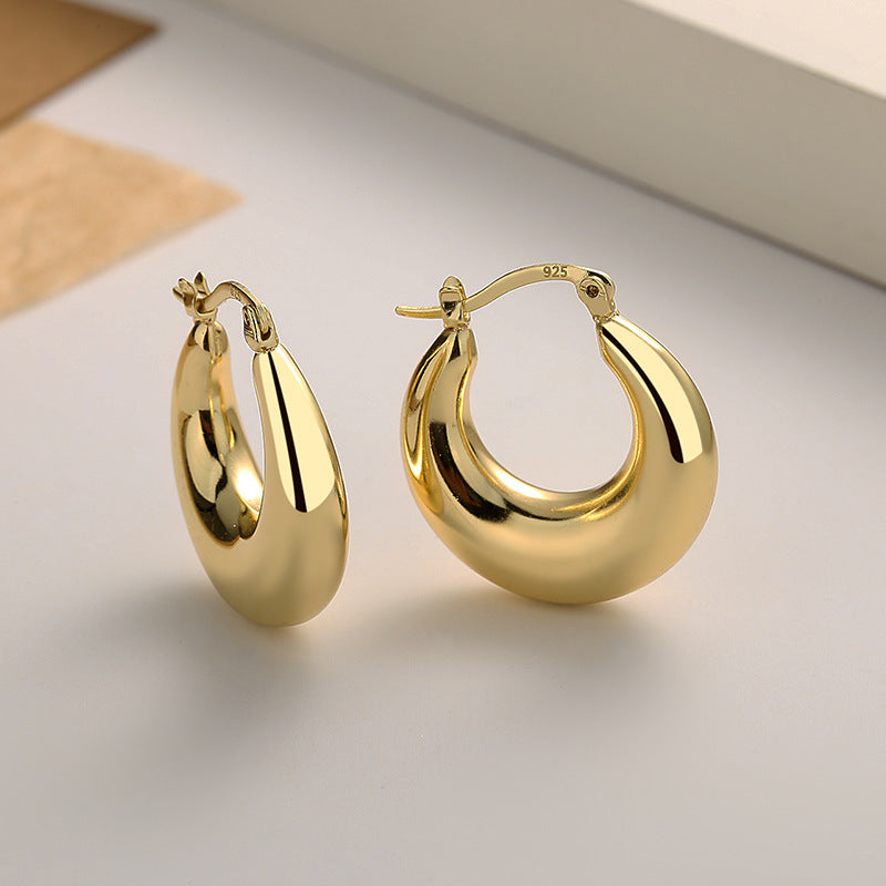 1 Pair Casual U Shape Copper Gold Plated Earrings