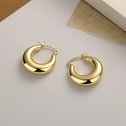 1 Pair Casual U Shape Copper Gold Plated Earrings