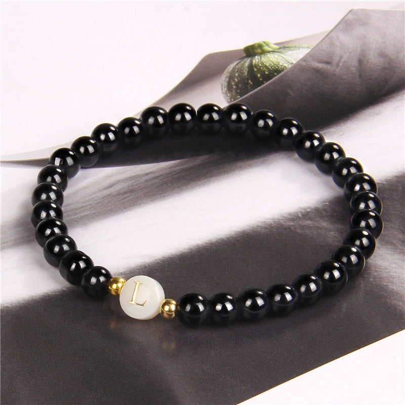 Wholesale Jewelry Simple Style Classic Style Letter Glass Glass Beaded Bracelets