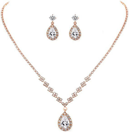 Simple Style Solid Color Artificial Crystal Copper Inlay Zircon Earrings Necklace